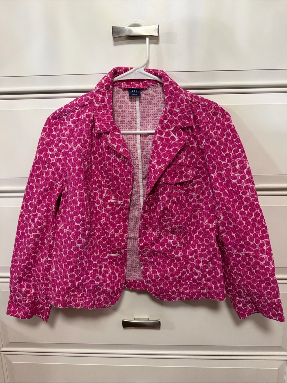 GAP Fuchsia Pink Patterned Cotton Blazer